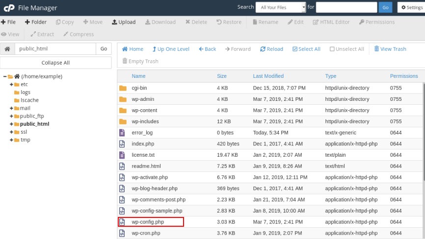 فایل wp-config.php در هاست